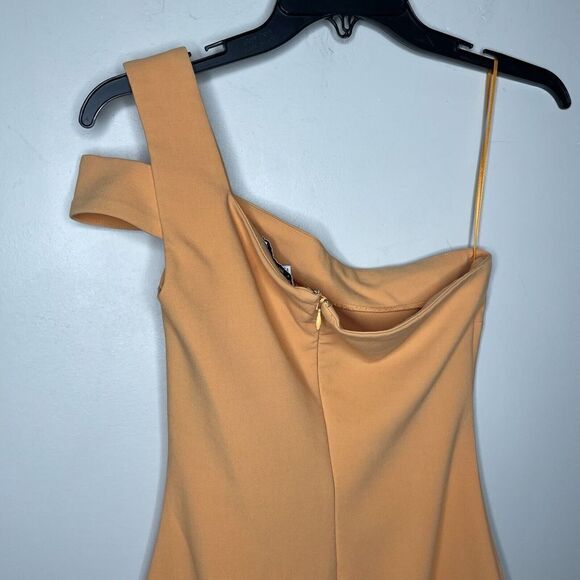 LIKELY Dress Womens 0 Orange One Shoulder Packard Sheath Stretch Crepe - Picture 6 of 9